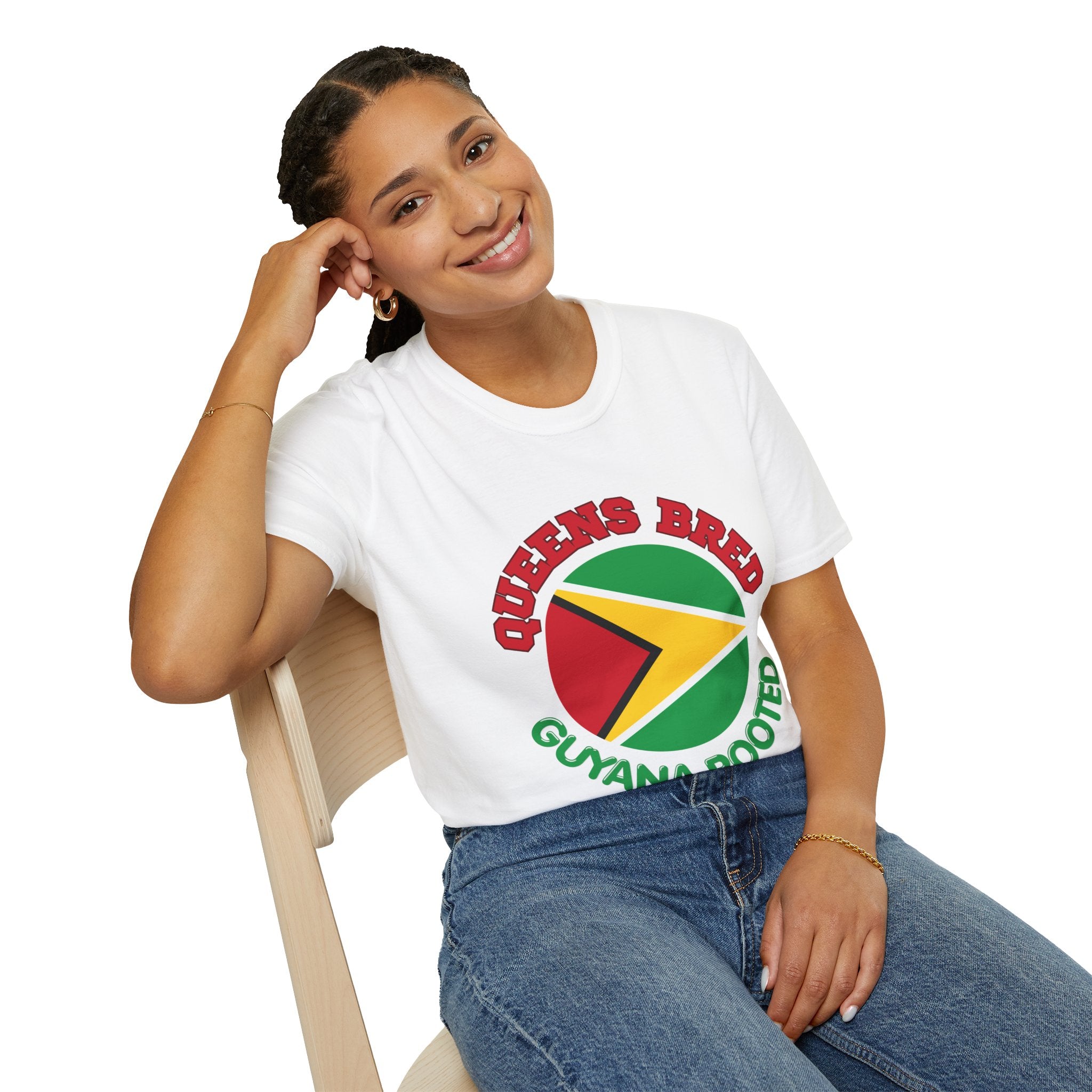 Queens Bred Guyana Rooted T-Shirt — Guyanese Flag Pride Tee